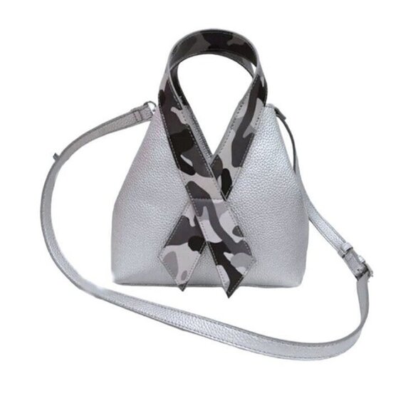 Suzanne Clemente Causes Sliver Camo Ribbon Small Mini Crossbody Bag Purse - Picture 1 of 8